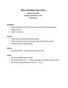 New York New Year's Eve menu
