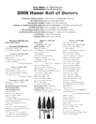 2008 Honor Roll of Donors