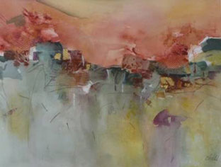 Carol Chell - Infinite Journey, watercolor collage