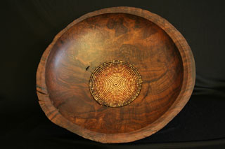 Studio Discovery Tour artist Chuck Quibell: Large mended Walnut rough outside #2