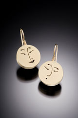 Studio Discovery Tour artist Ling-Yen Jones: Gold Face Earrings