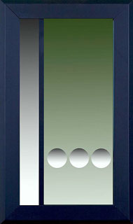 Steve Chell - Silver mirror circles on green glass inset