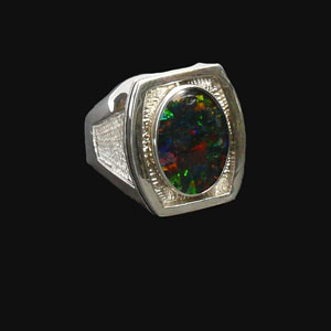 Studio Discovery Tour artist Walt Rush: Black Opal Silver Ring