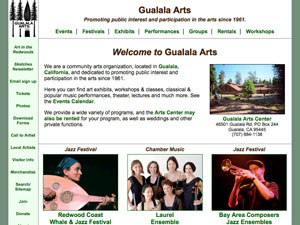 Gualala Arts home page 2010