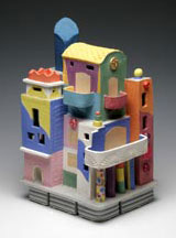 Kaleidoscope, hand-built stoneware sculpture by Anne Berger