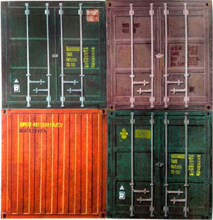Mike Kimball: Oakland Stack 1, 20h x 21w, Hybrid etching, drypoint, monoprint, lithograph and relief
