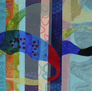 Sydell Lewis: Twist, 13h x 14w, Acrylic monotype