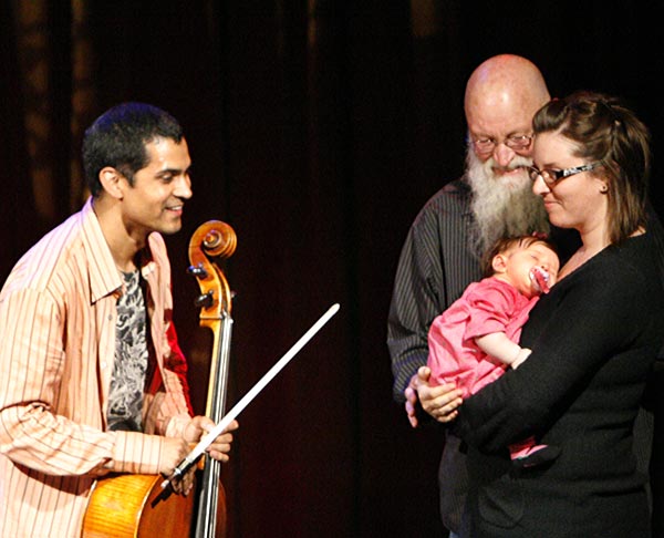 Terry Riley with Kronos Quartet at the Art in the Redwoods Festival 2009
