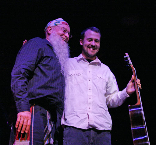 Terry & Gyan Riley at Terry Riley's 75th Birthday Bash, Gualala Arts Center, June, 2010