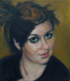 Feathered Franny, oil painting by Mindy Eisman
