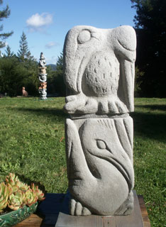 concrete garden sculpture by Diane Cochran