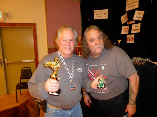 Most Creative trophy winner Jeremy Crockett with Bone Daddy