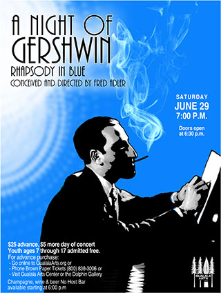 Gershwin concert poster, by PT Nunn