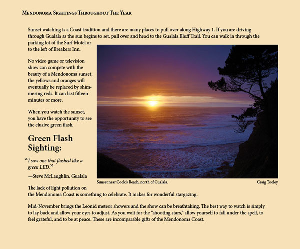 Mendonoma Sightings, Sunset