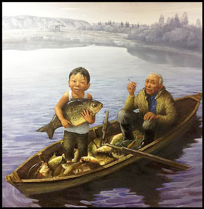 Boy with Fish, by Andrey Chikachev