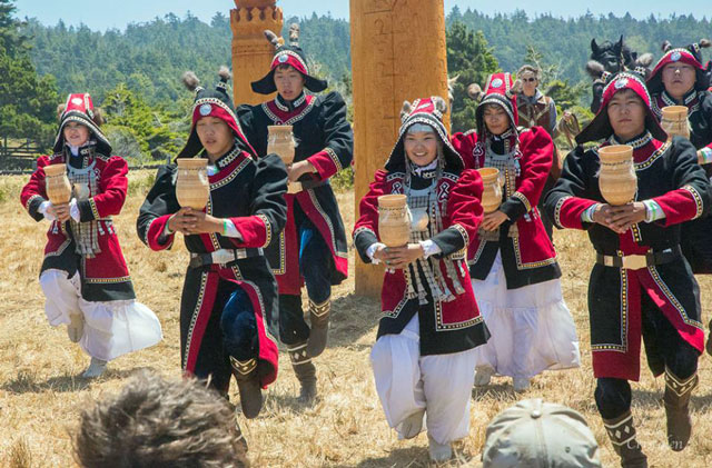 Sakha Cultural Festival, Serge dedication at Gualala Point Regional Park, June, 2014; photo courtesy of Bones Roadhouse