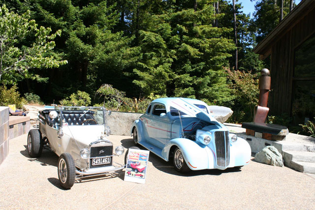 Kent Fuller's 1923 Volksrod Roadster and Gene & Linda Figueiredo's 1937 Chevrolet Coupe were the inaugural Jim Grenwelge Terrace Award winners