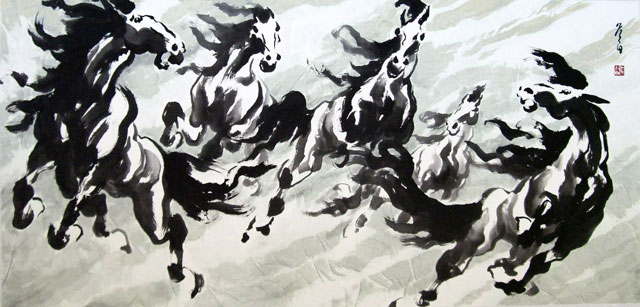 The Five, painting by Yeh Fei Pai