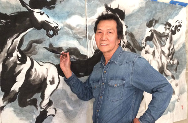 Yeh Fei Pai in his studio