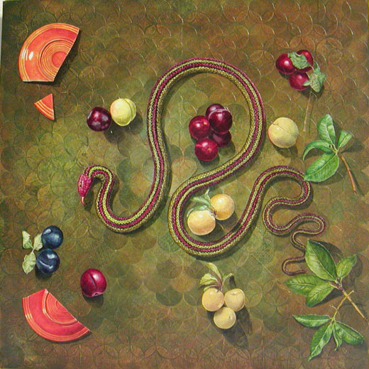 People's Choice Award, Third Place: Snake and Plums by Roberta Tewes